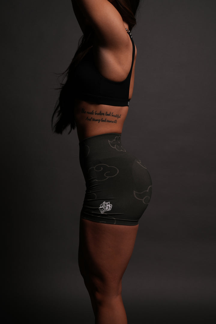 Wolf Cloud Everson Seamless "Training" Shorts in Pine Green