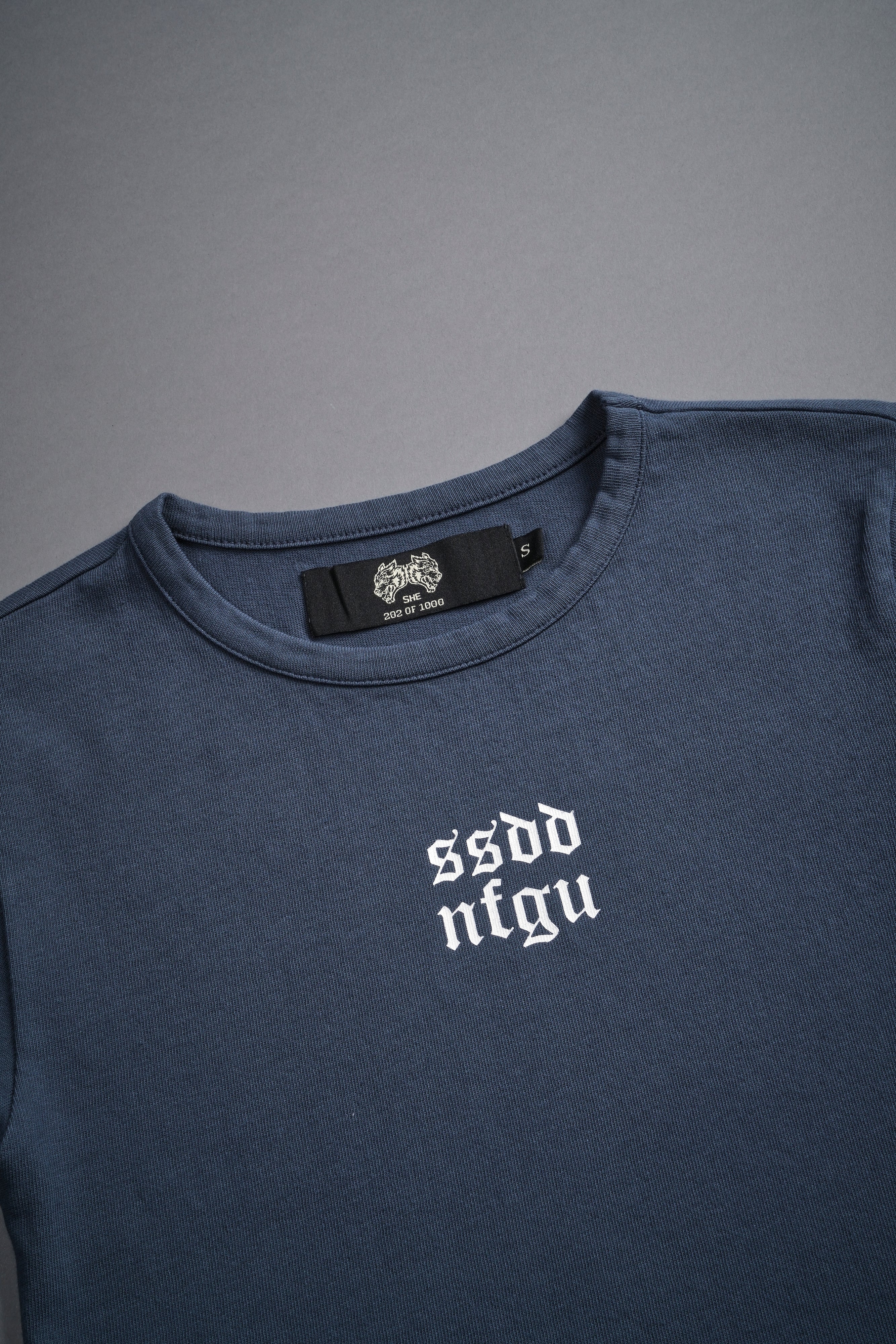 Wolf Label SSDDNFGU "Baby" Tee in Darc Blue