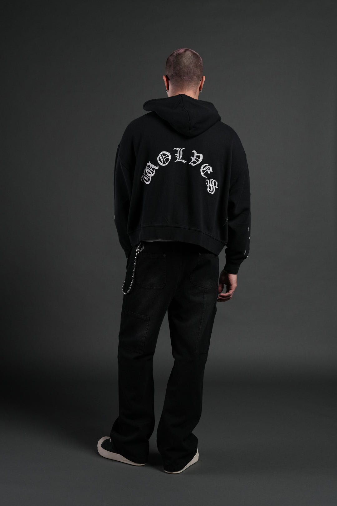 Verona Noir Vex Double Zip Hoodie in Black