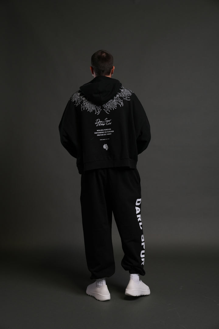 Hesh Core Grunge "Gage Box Cut" Hoodie in Black