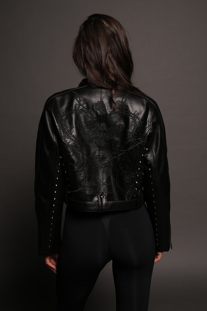 Mori Thorns Letty Moto Jacket In Black/Black