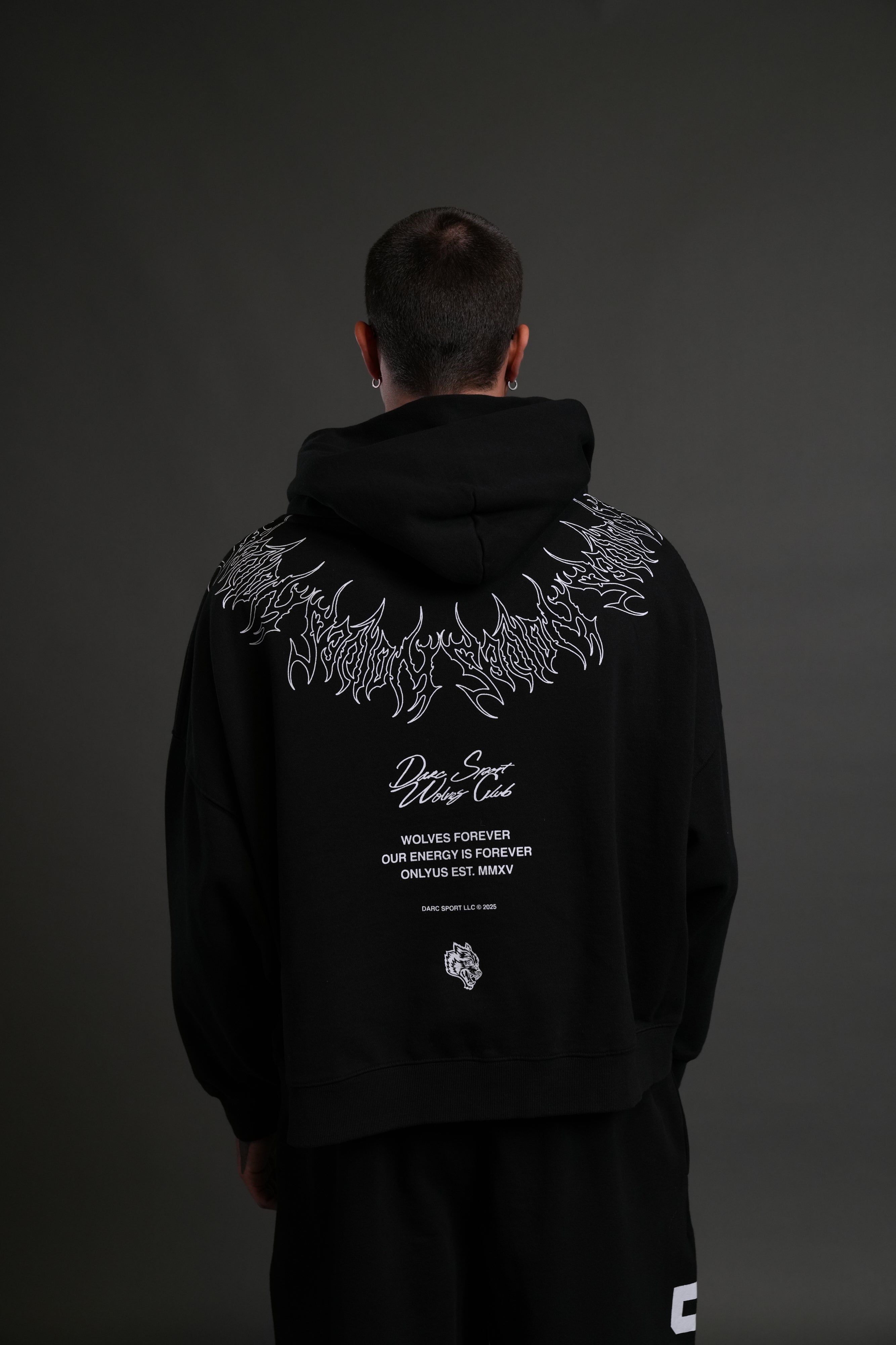Hesh Core Grunge "Gage Box Cut" Hoodie in Black