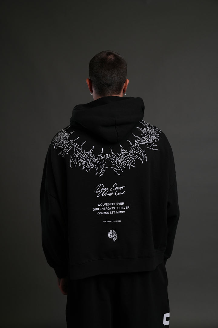 Hesh Core Grunge "Gage Box Cut" Hoodie in Black