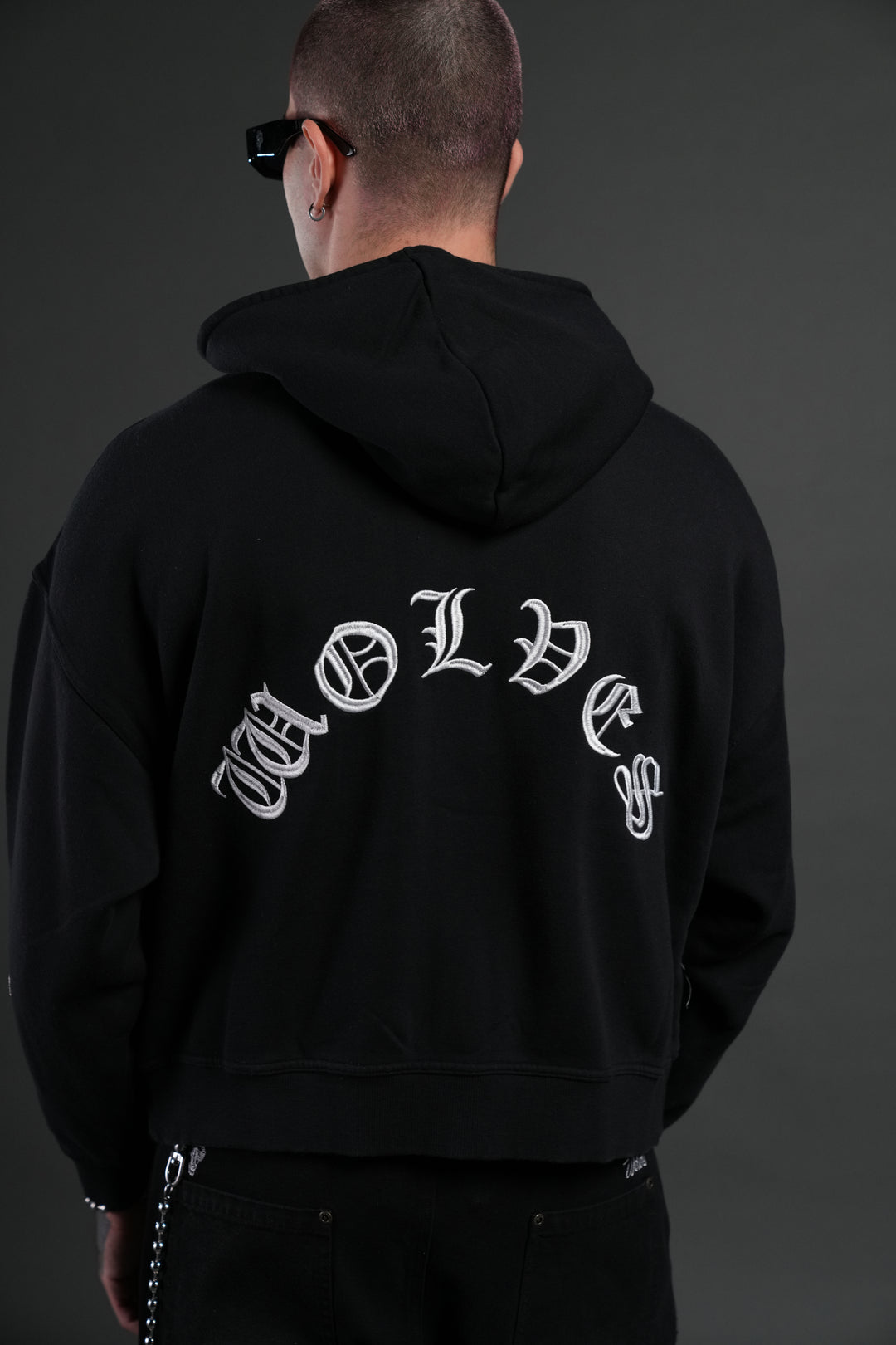 Verona Noir Vex Double Zip Hoodie in Black