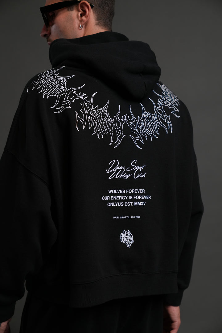 Hesh Core Grunge "Gage Box Cut" Hoodie in Black
