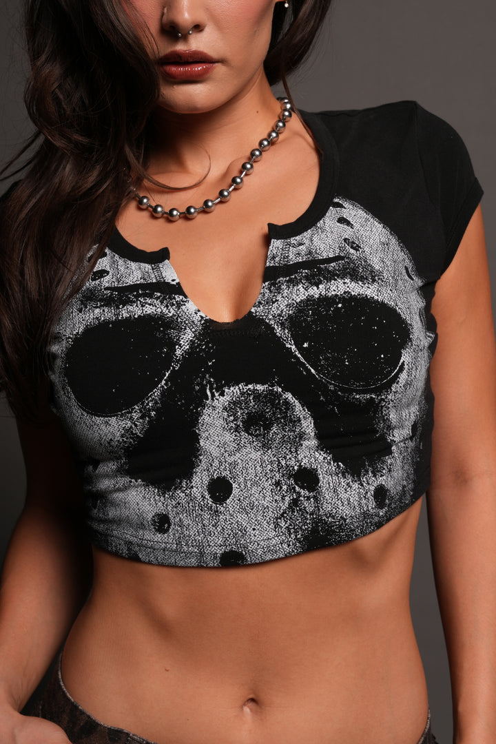 Jason Forever Josie Crop Baby Tee In Black