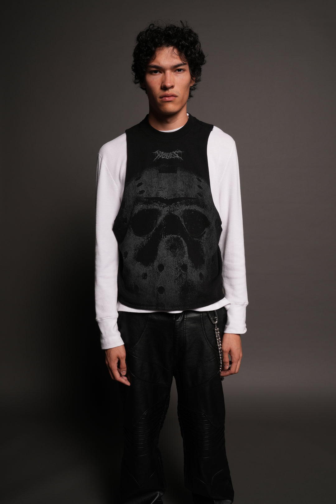 Jason Forever Grunge Raw Hem Box Cut Tommy Muscle Tee In Black