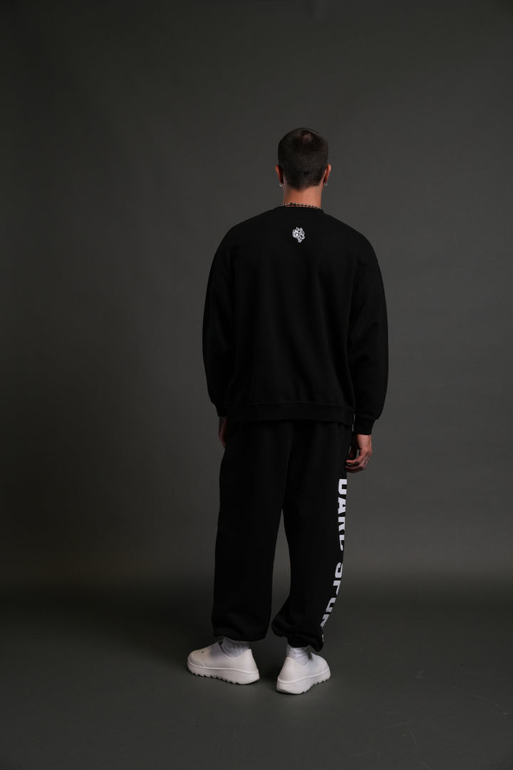 Darc Sport MMXV Grunge Oversized London Unisex Crewneck in Black