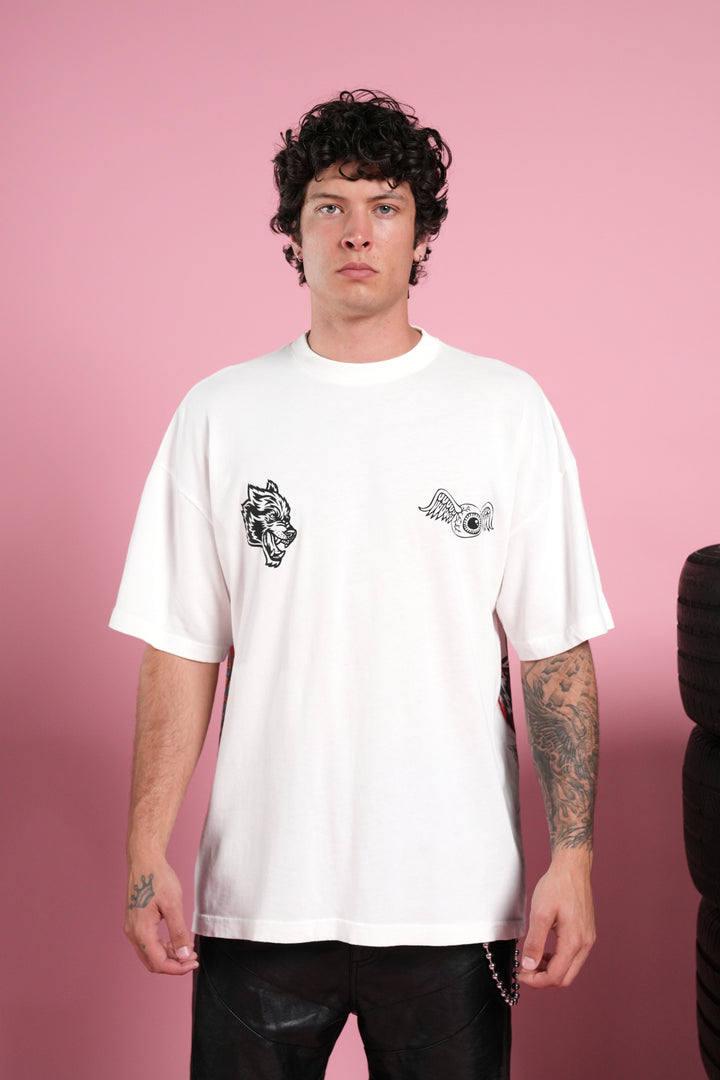Kulture Klash Premium Oversized Tee in Cream