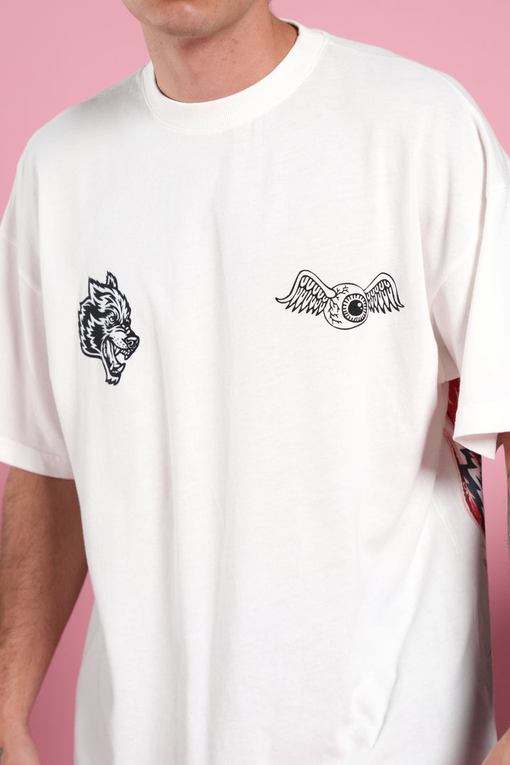 Kulture Klash Premium Oversized Tee in Cream