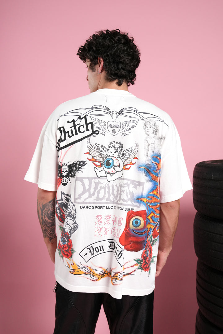 Kulture Klash Premium Oversized Tee in Cream
