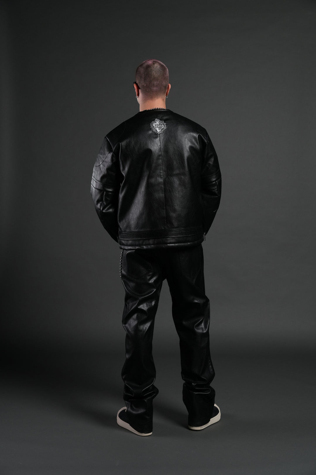 Wolves Pyramid Jesse Biker Jacket in Black