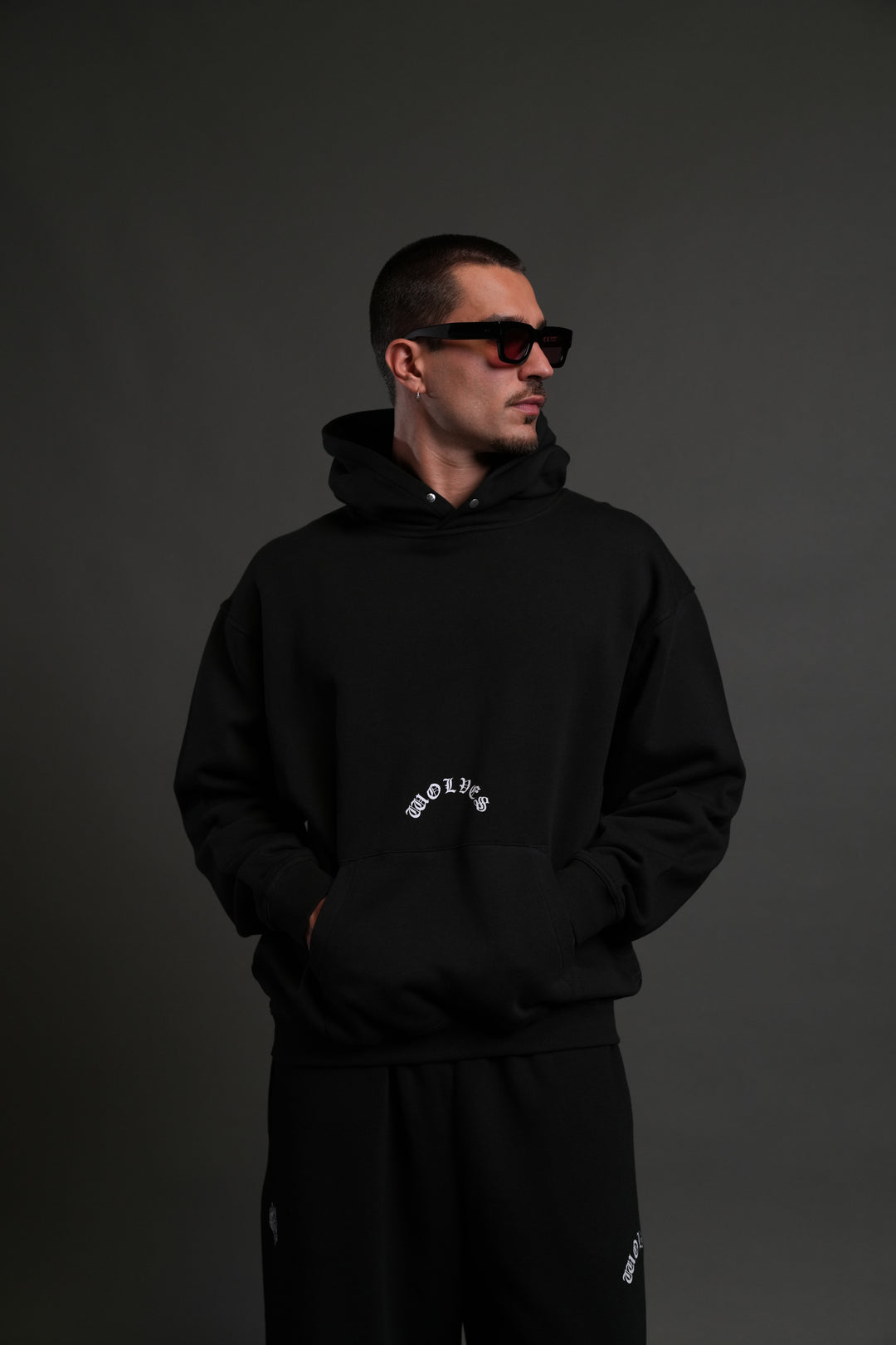 Wolves Never Back Down "Pierce" Hoodie in Black
