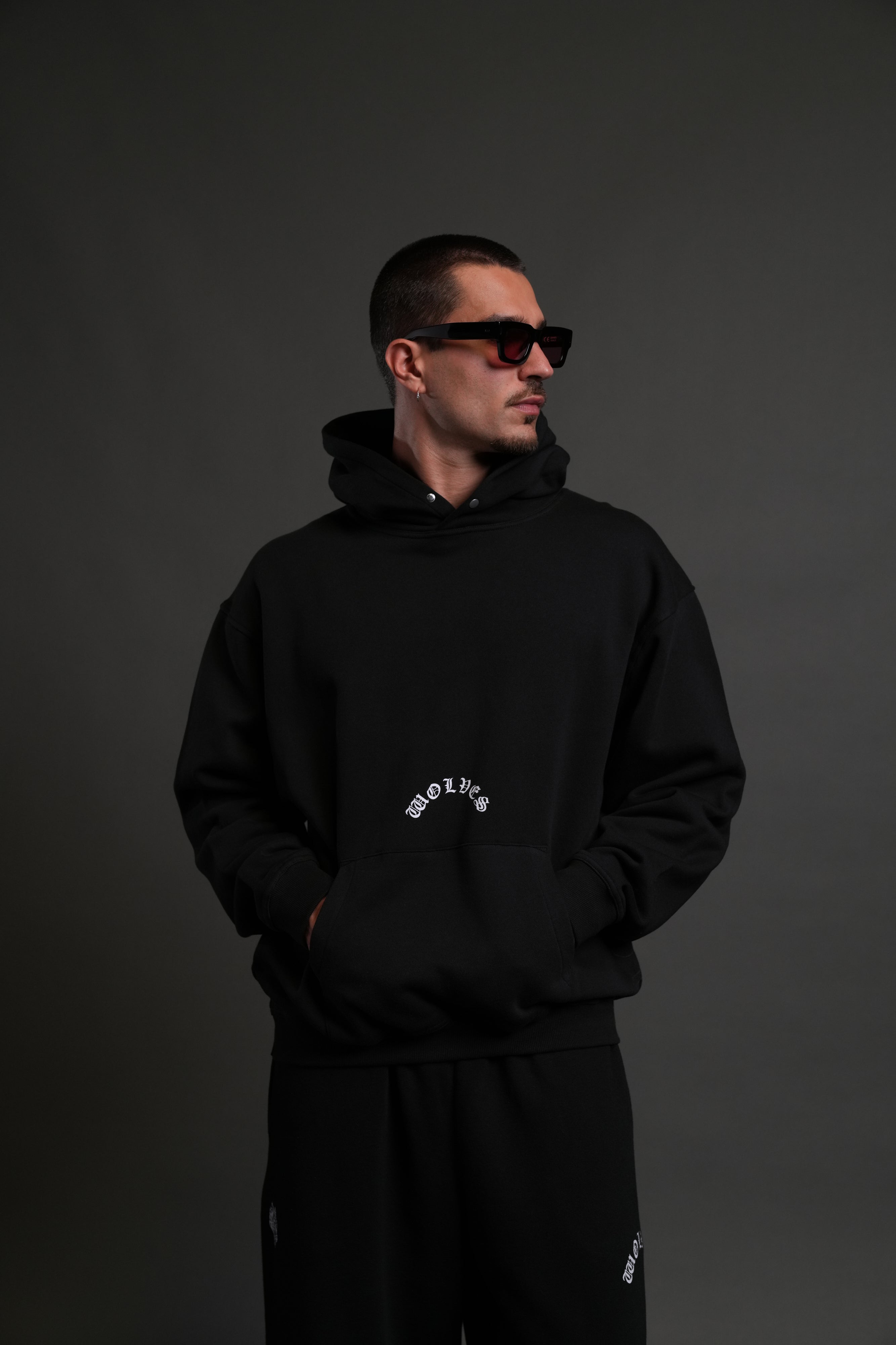 Wolves Never Back Down "Pierce" Hoodie in Black