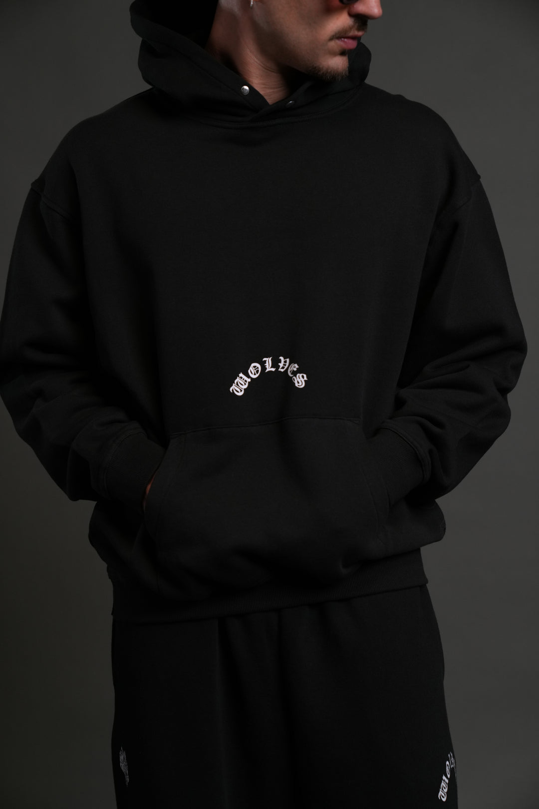 Wolves Never Back Down "Pierce" Hoodie in Black