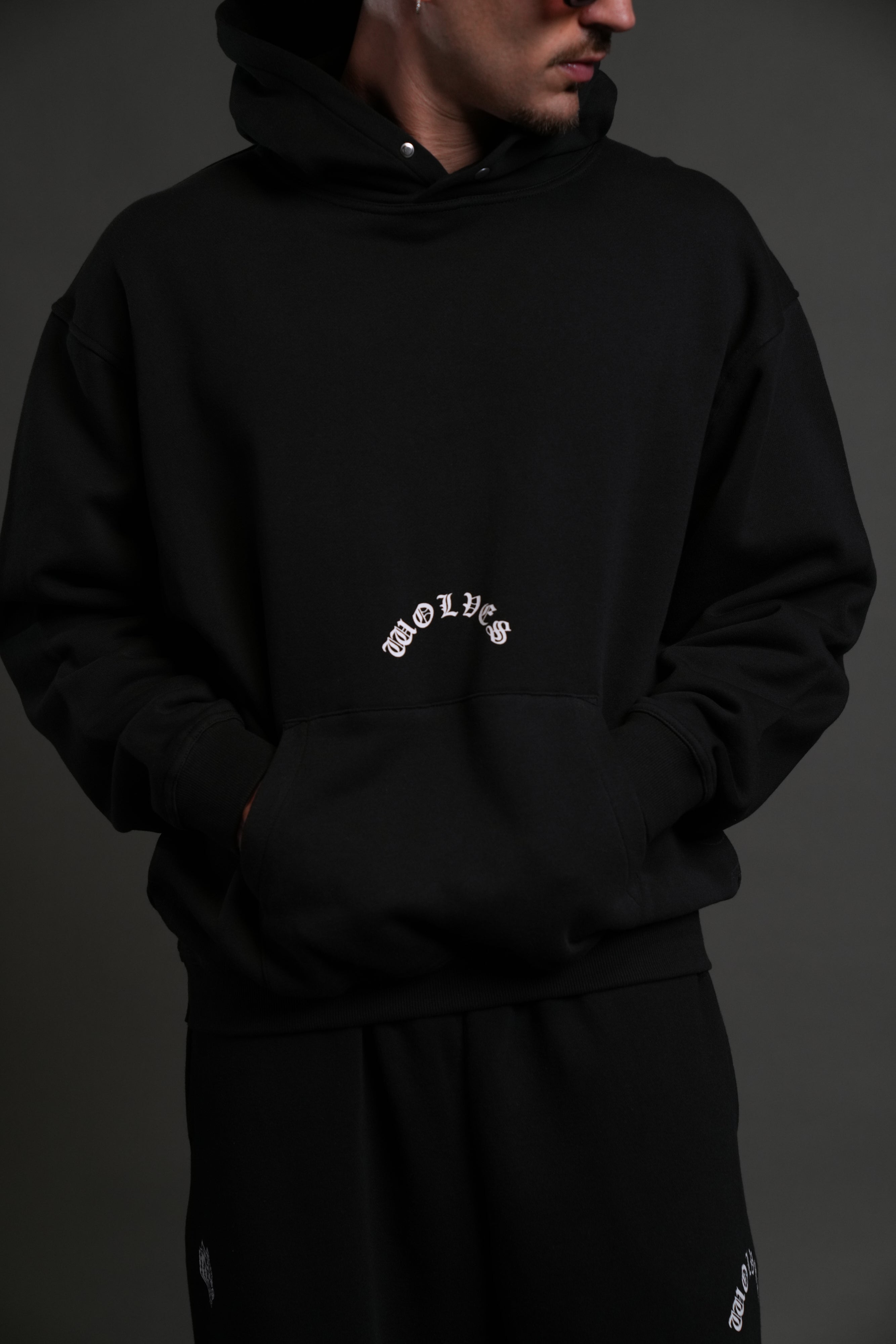 Wolves Never Back Down "Pierce" Hoodie in Black