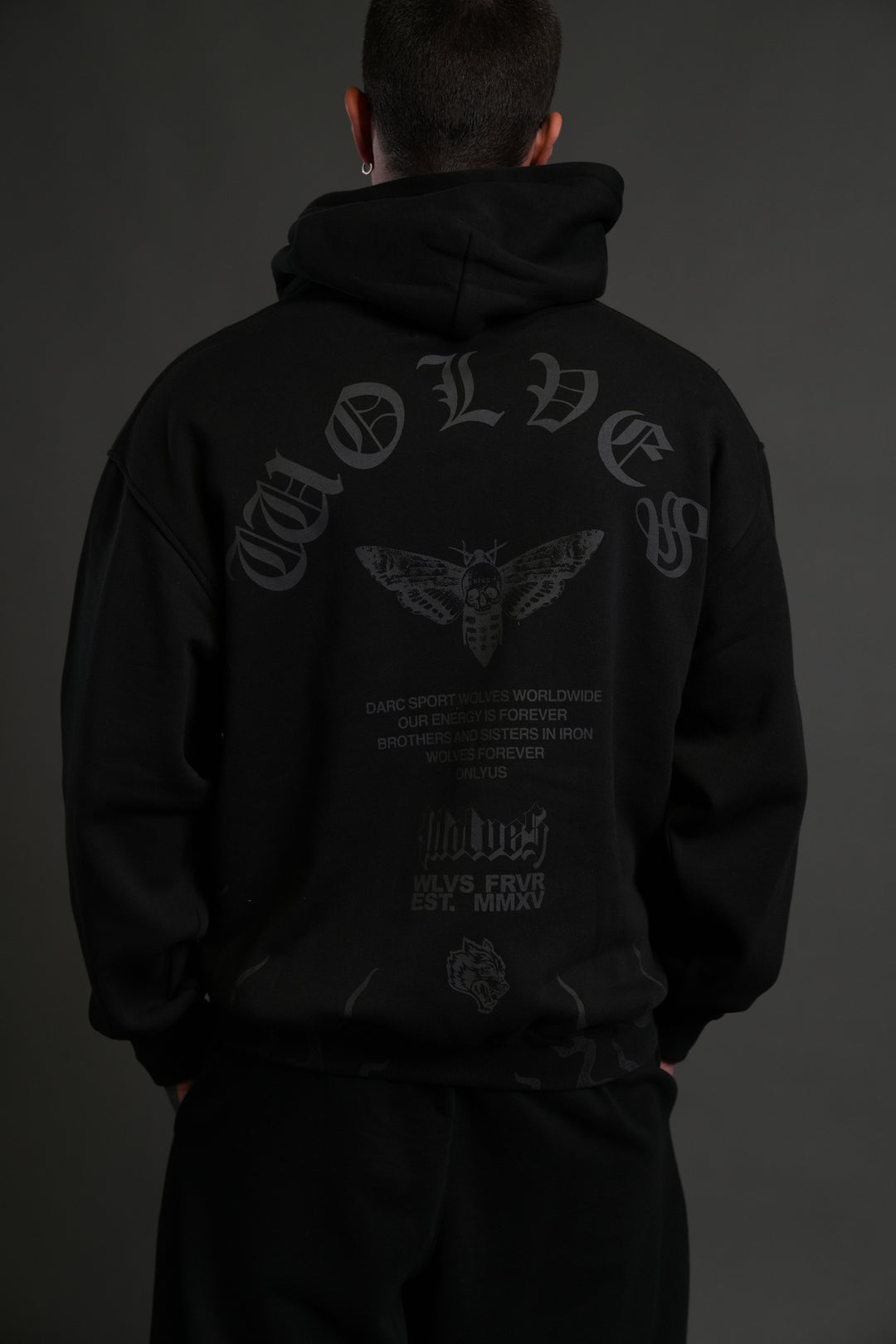 Wolves Never Back Down "Pierce" Hoodie in Black
