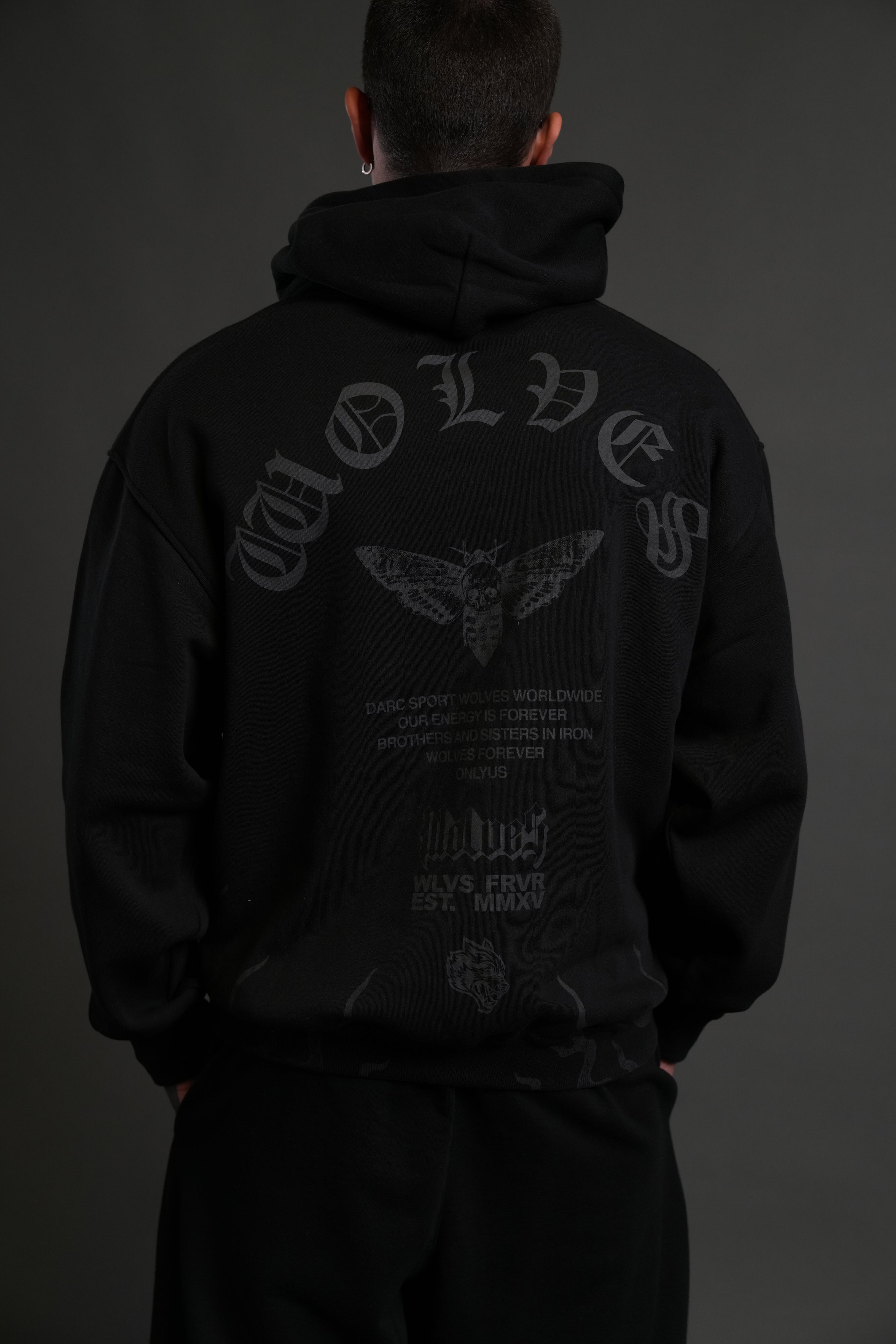 Wolves Never Back Down "Pierce" Hoodie in Black