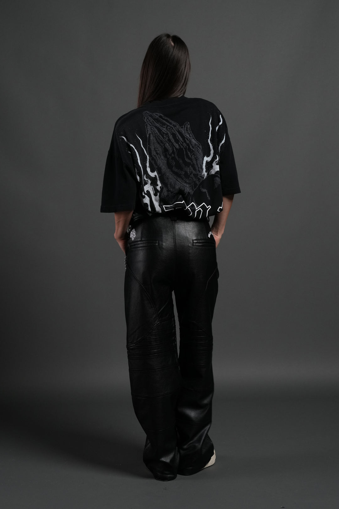 Our Sacrifice Premium Oversized Tee in Black Sun Fade