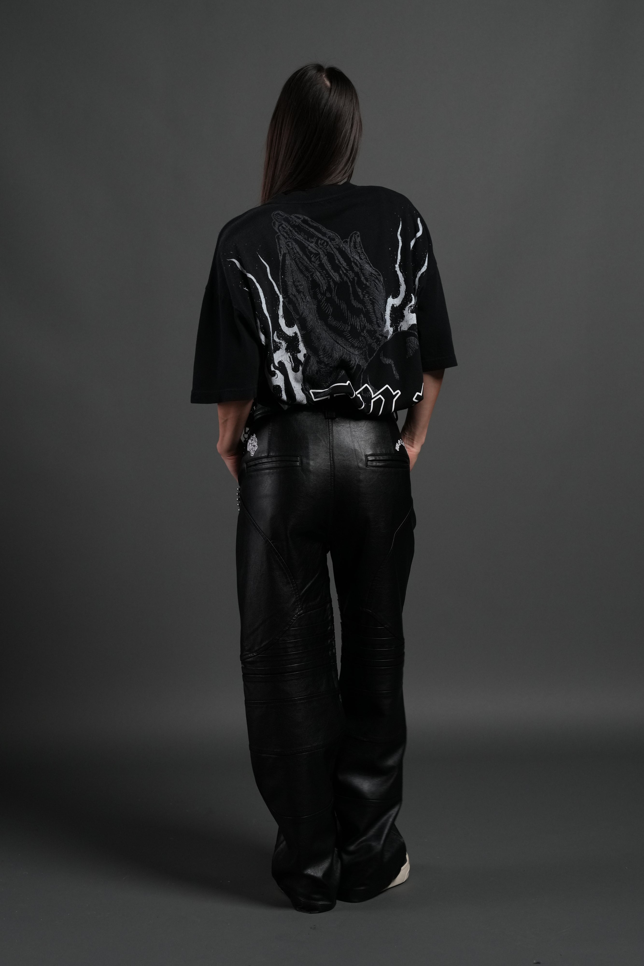 Our Sacrifice Premium Oversized Tee in Black Sun Fade
