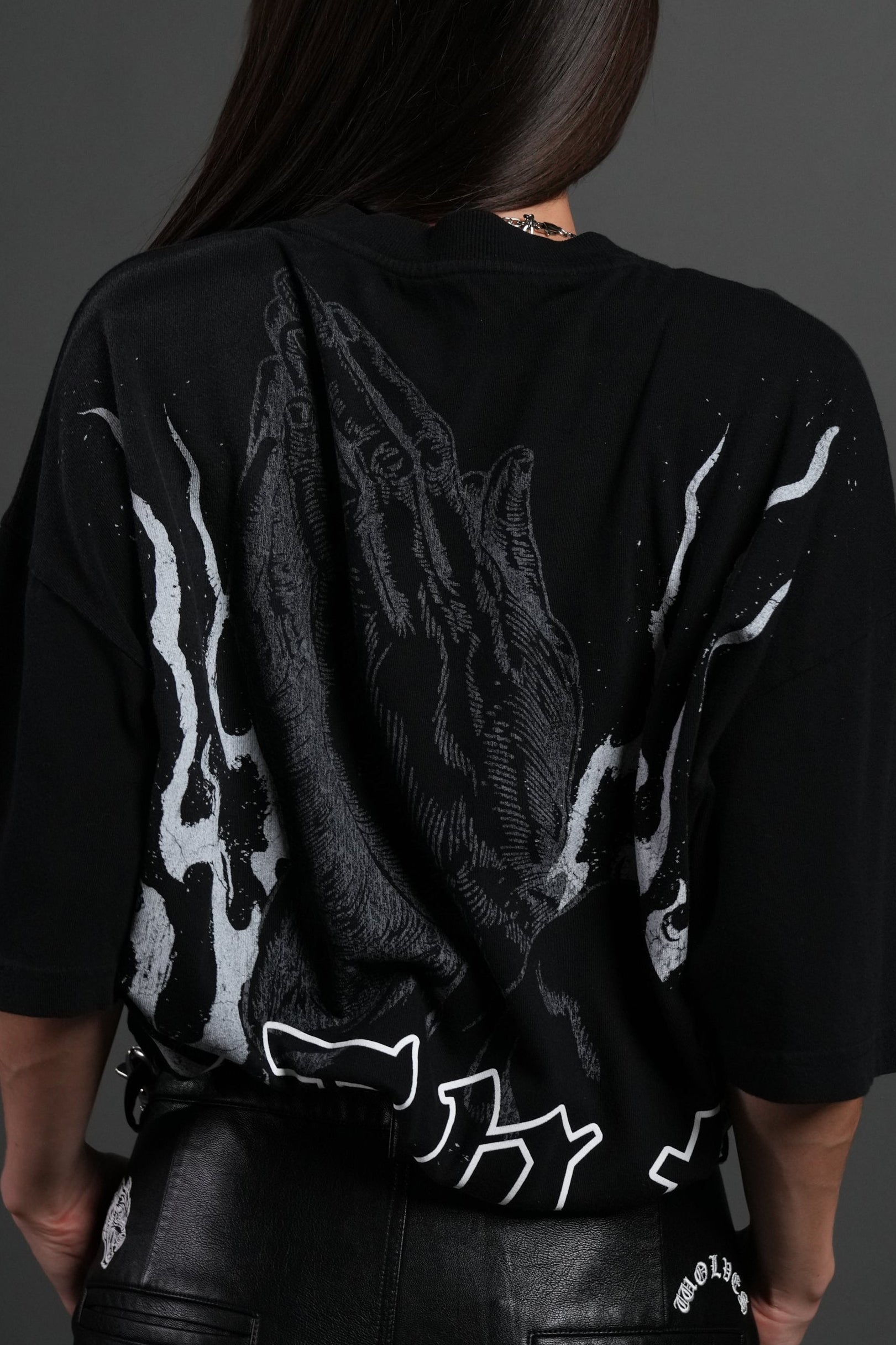 Our Sacrifice Premium Oversized Tee in Black Sun Fade