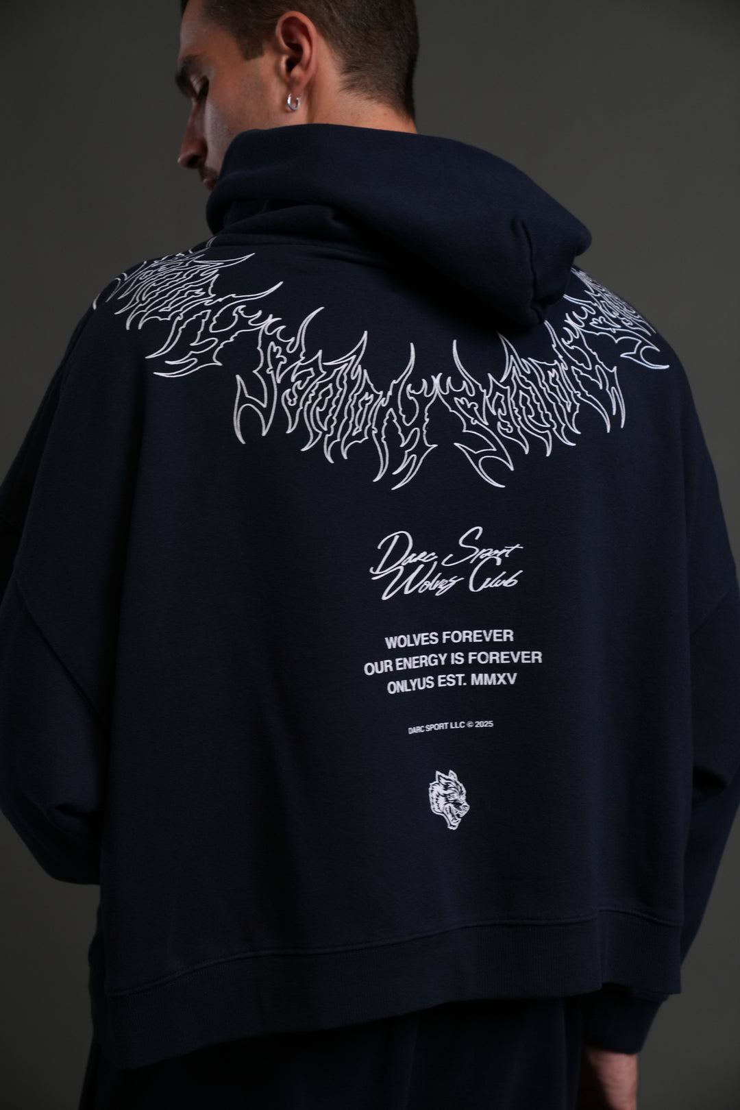 Hesh Core Grunge "Gage Box Cut" Hoodie in Navy
