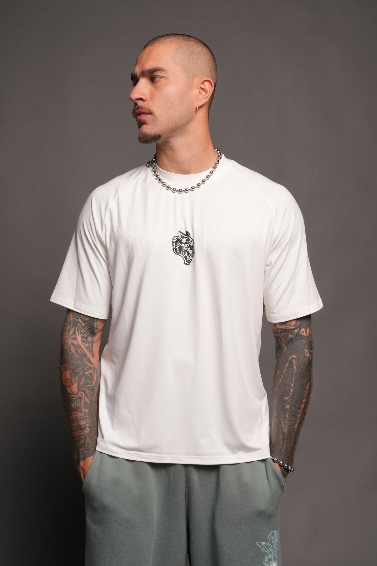 Wolves Pyramid V2 Dry Wolf Raglan Ss Tee In White