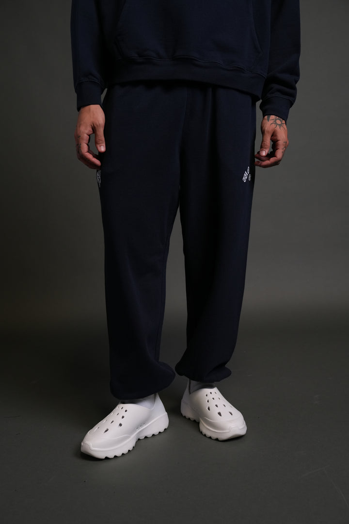 Wolf Chopper Lounger Sweat Pants in Navy