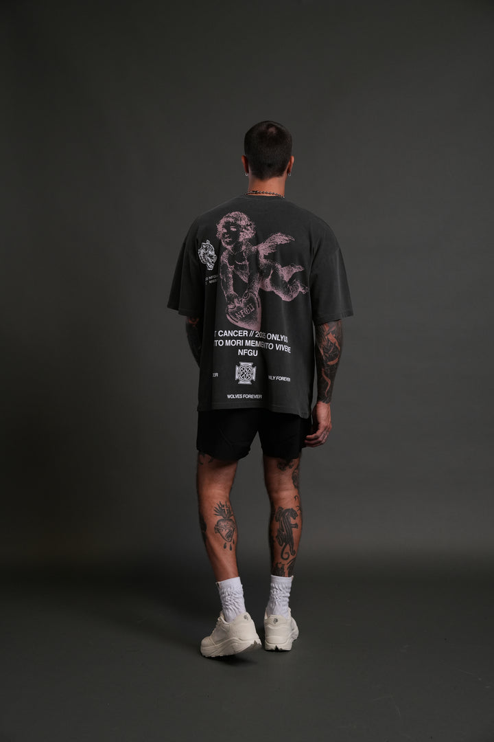 Fight Cancer NFGU "Premium" Oversized Tee in Wolf Gray