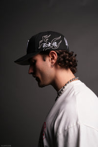 Mempo Flame Fitted Hat in Black