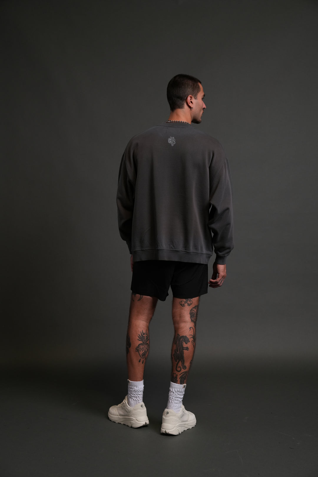 Darc Sport MMXV Grunge Oversized London Unisex Crewneck in Wolf Gray Drift Wash