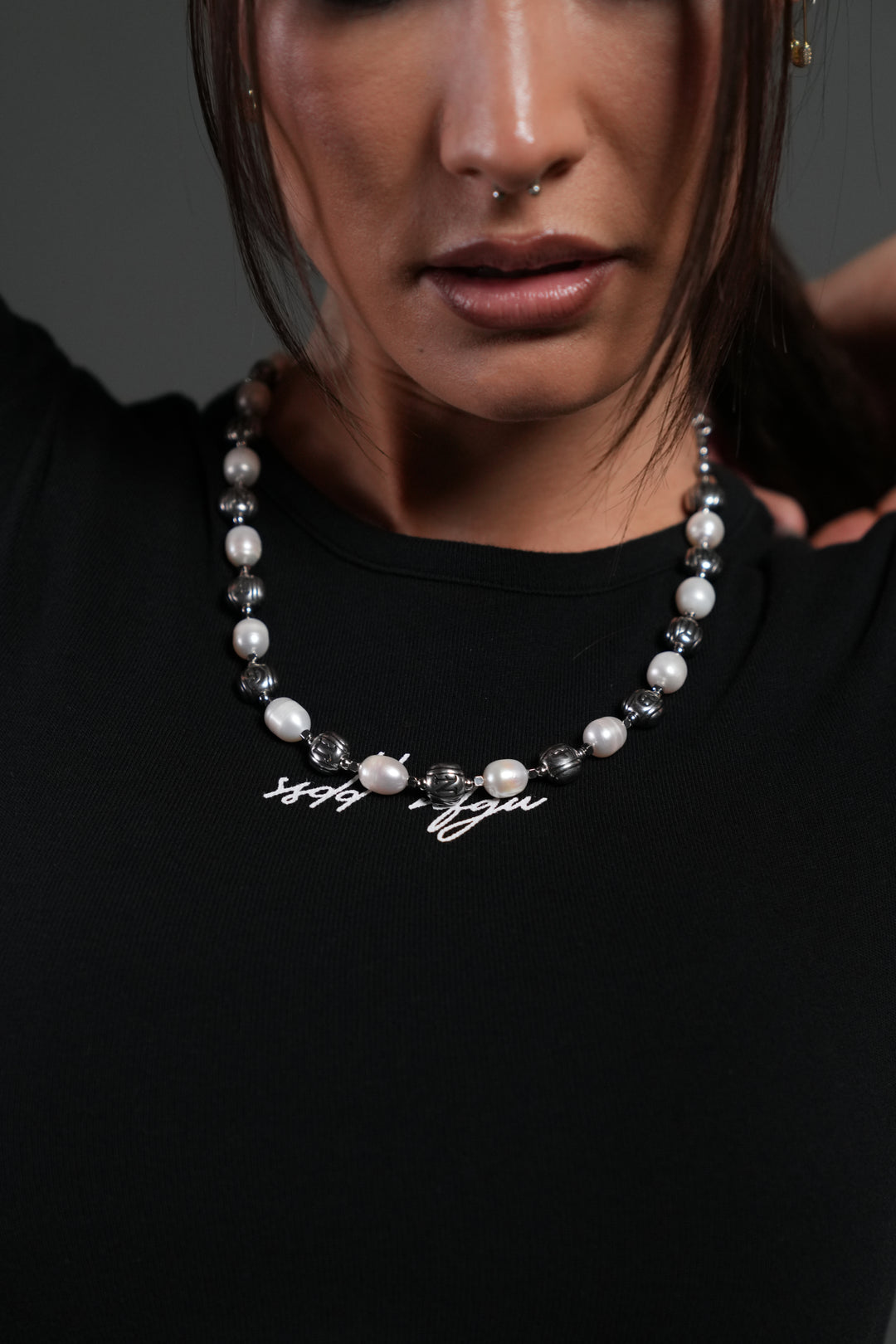 Our Mantra Big Pearl Necklace in Pearl White