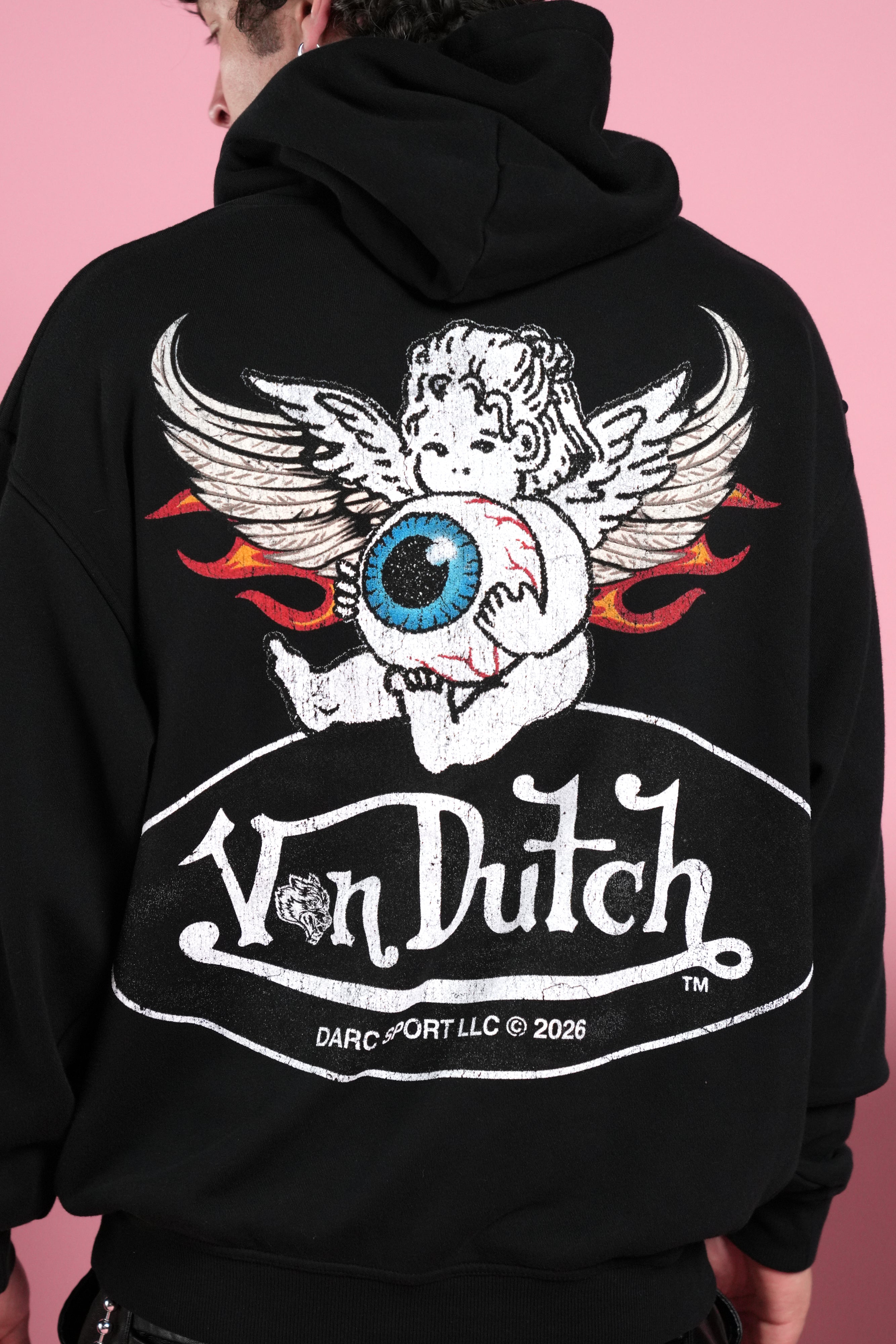 極美品 DARCSPORT マルチロゴ プルオーバーパーカー ブラック Von Wild Unisex 