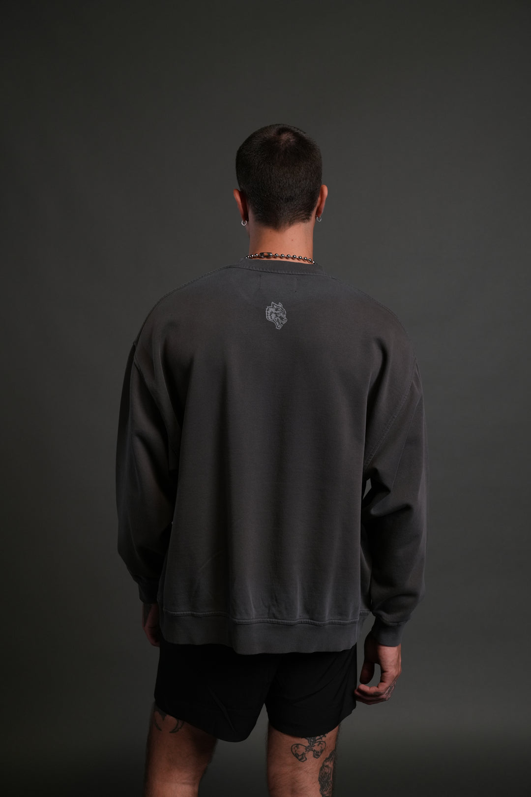 Darc Sport MMXV Grunge Oversized London Unisex Crewneck in Wolf Gray Drift Wash