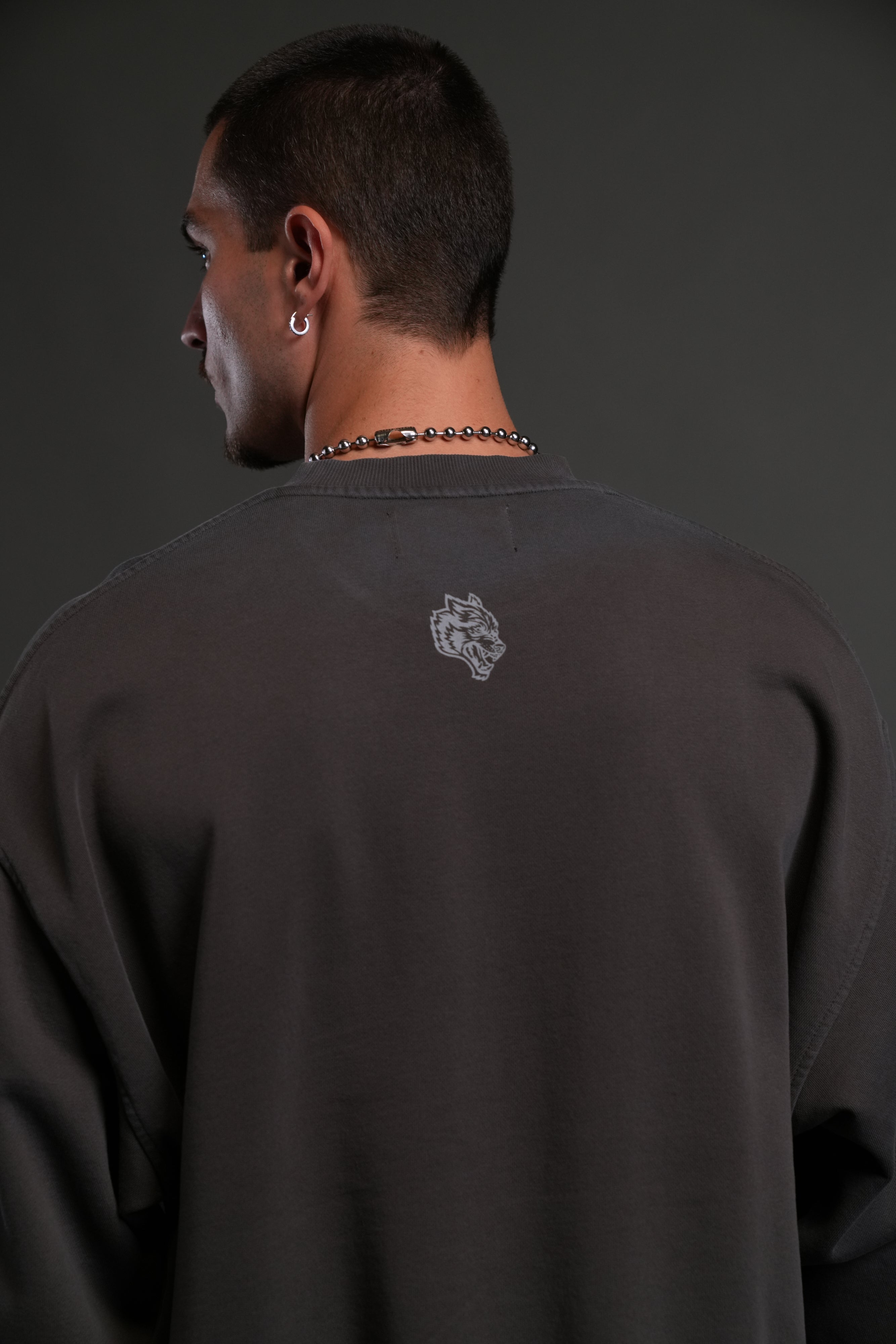 Darc Sport MMXV Grunge Oversized London Unisex Crewneck in Wolf Gray Drift Wash