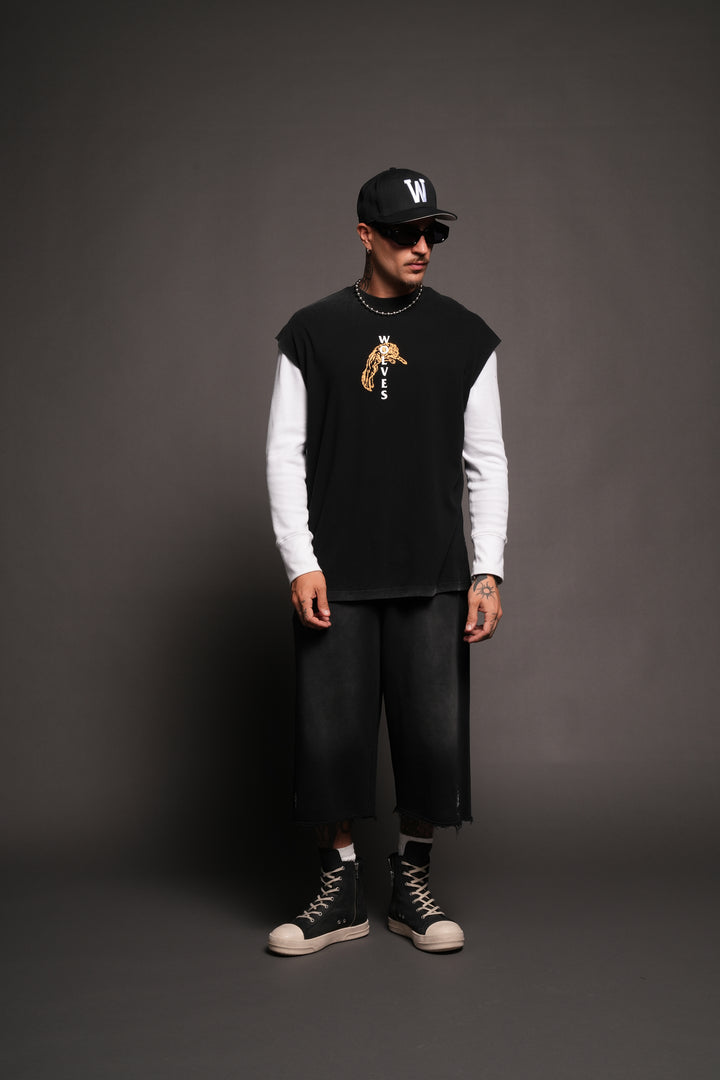 Leap Of Faith V2 Premium Muscle Tee In Black
