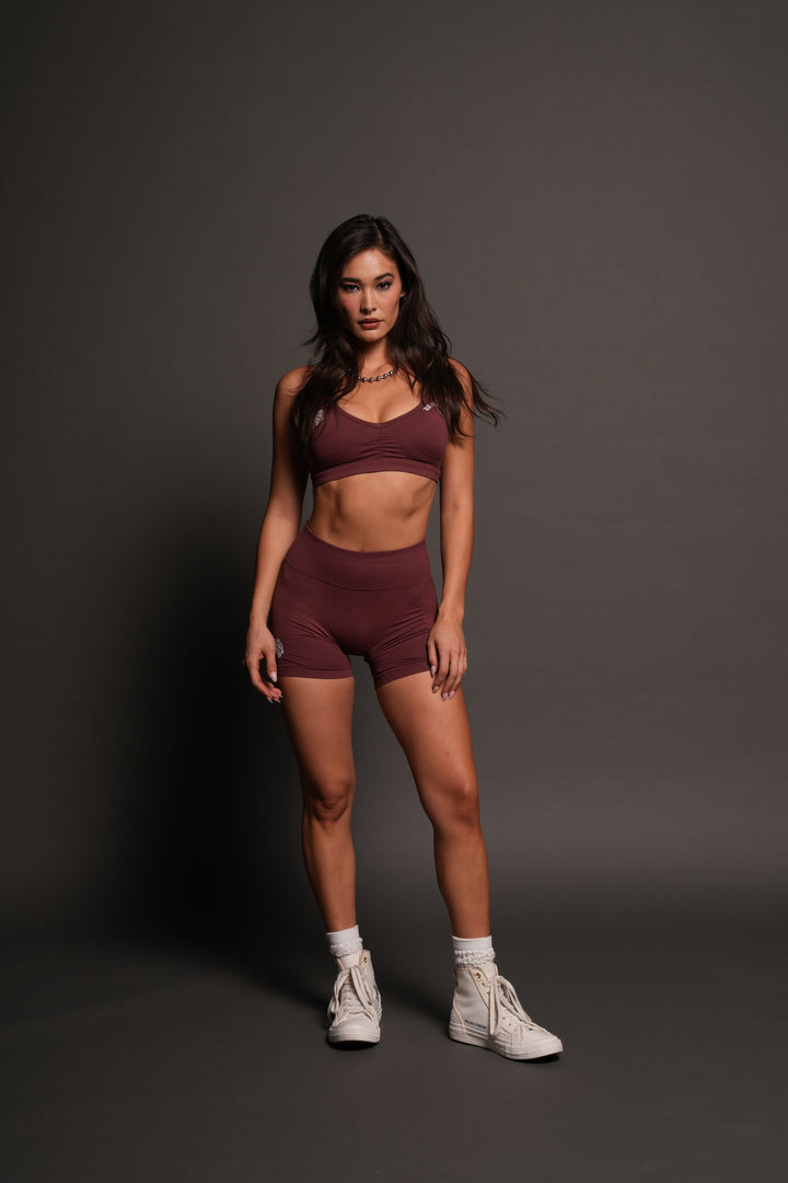 Dual Wolf Evey Seamless Shorts In Oxblood