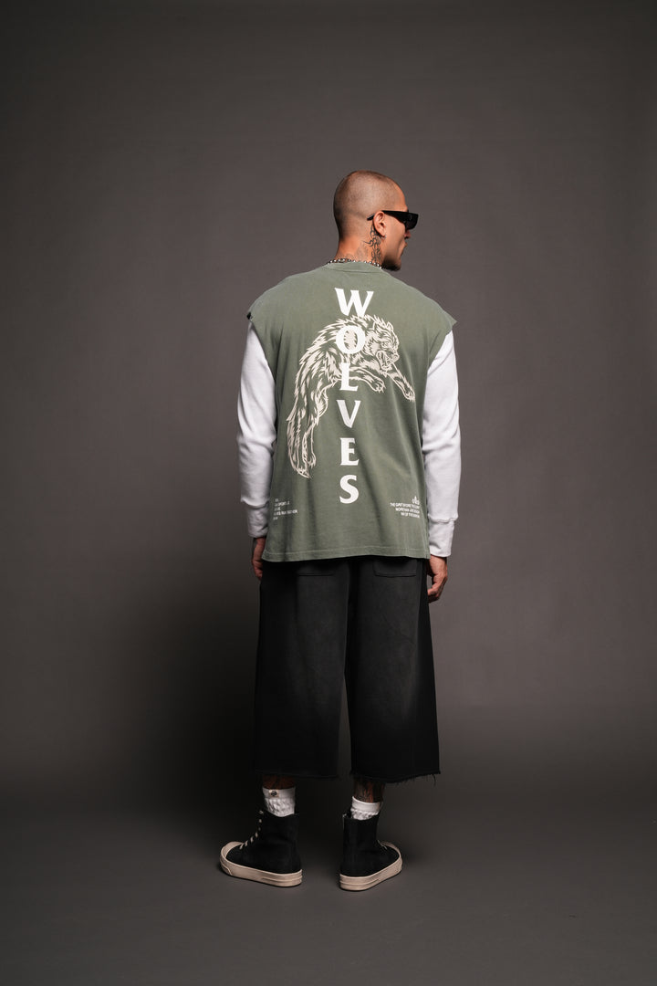 Leap Of Faith V2 Premium Muscle Tee In Green Ivy