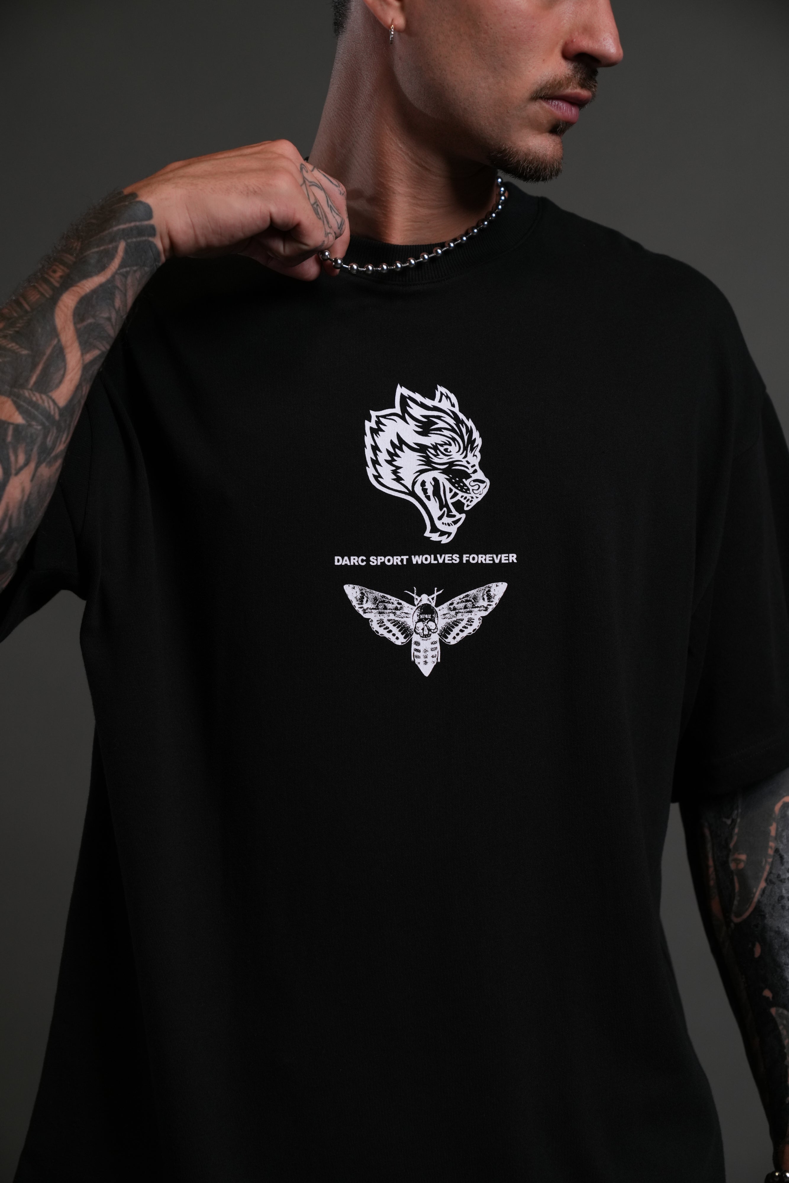 Hesh Flames Unisex "Premium" Oversized Tee in Black