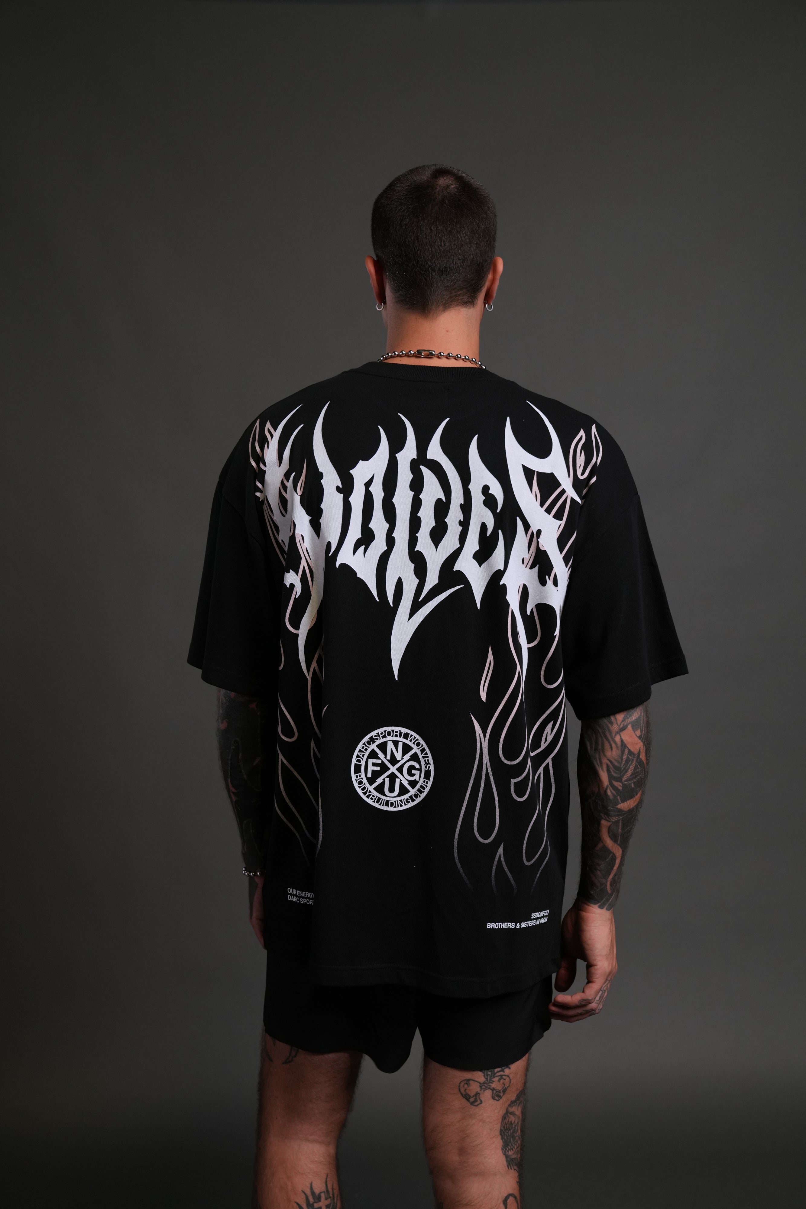 Hesh Flames Unisex "Premium" Oversized Tee in Black