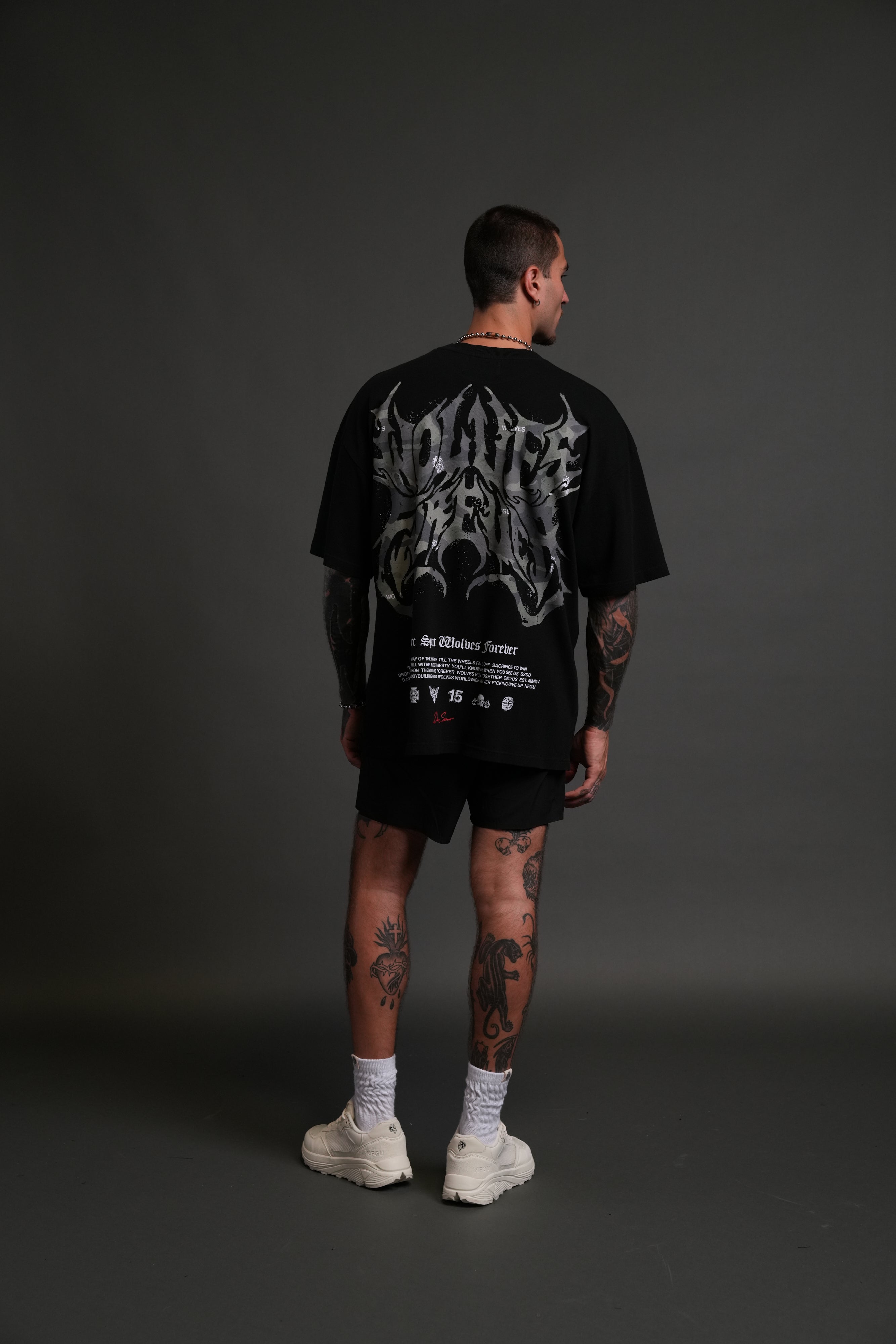 Metal Camo "Premium" Oversized Tee in Black