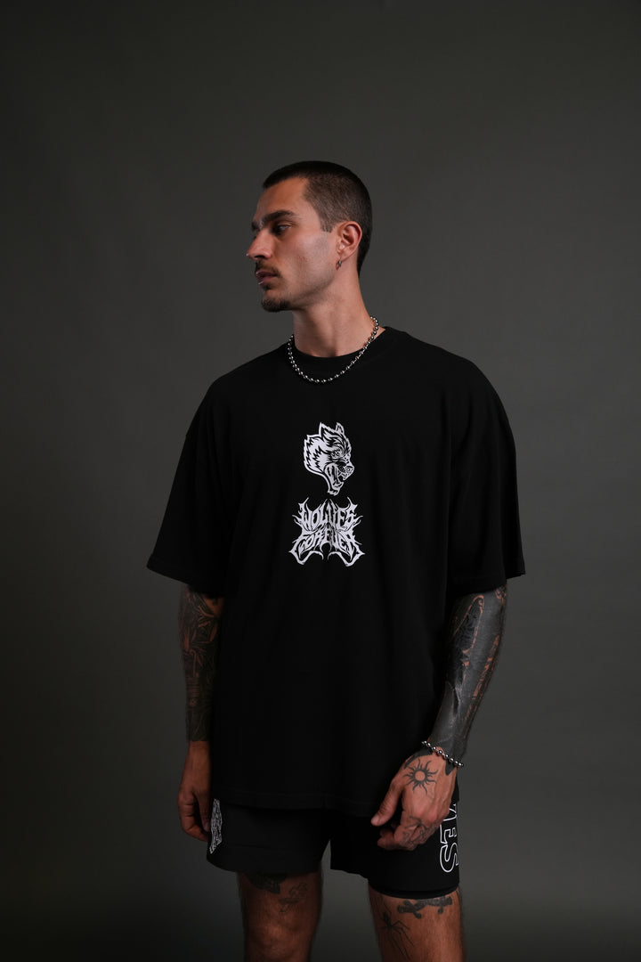 Metal Camo "Premium" Oversized Tee in Black