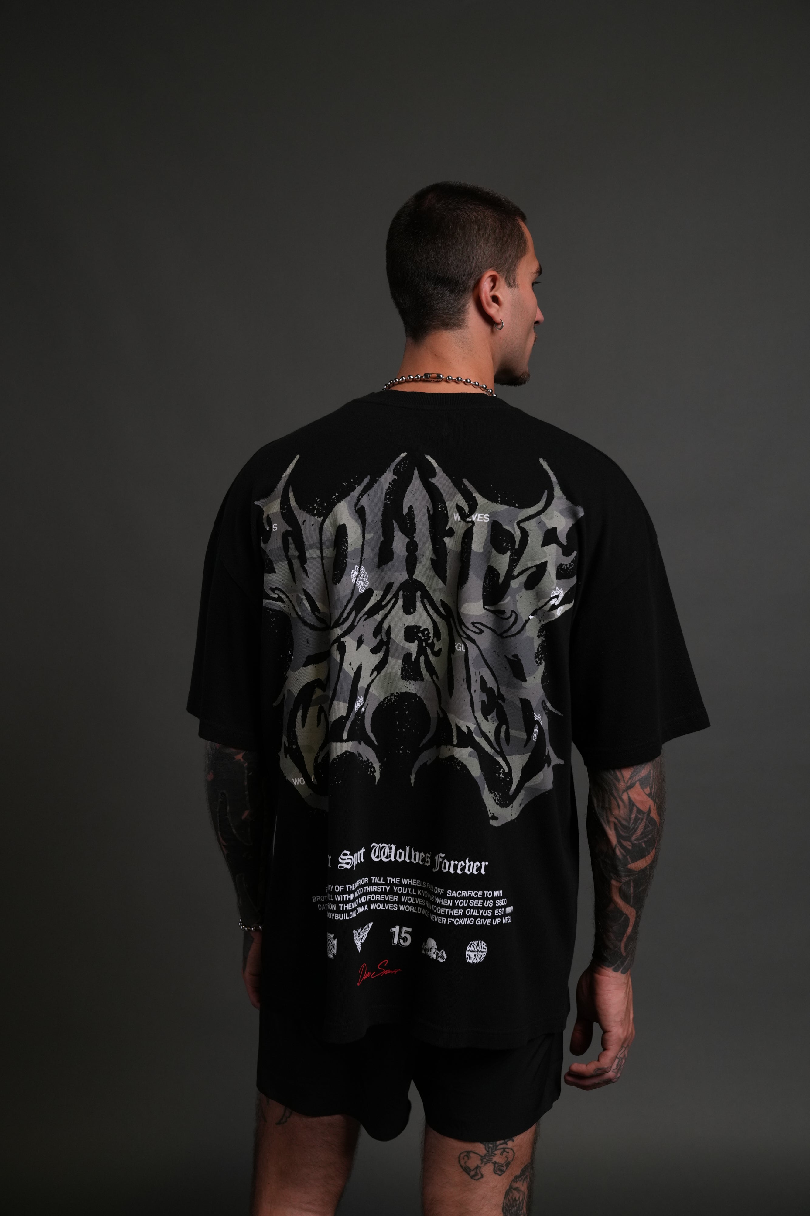 Metal Camo "Premium" Oversized Tee in Black