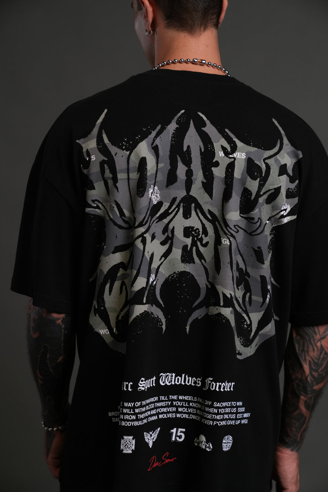 Metal Camo "Premium" Oversized Tee in Black