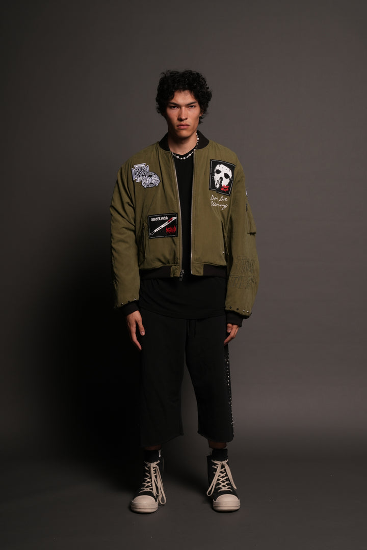 Jason Frvr Cloud Quilted Reversible Bomber Jacket In Dover Green/Taupe