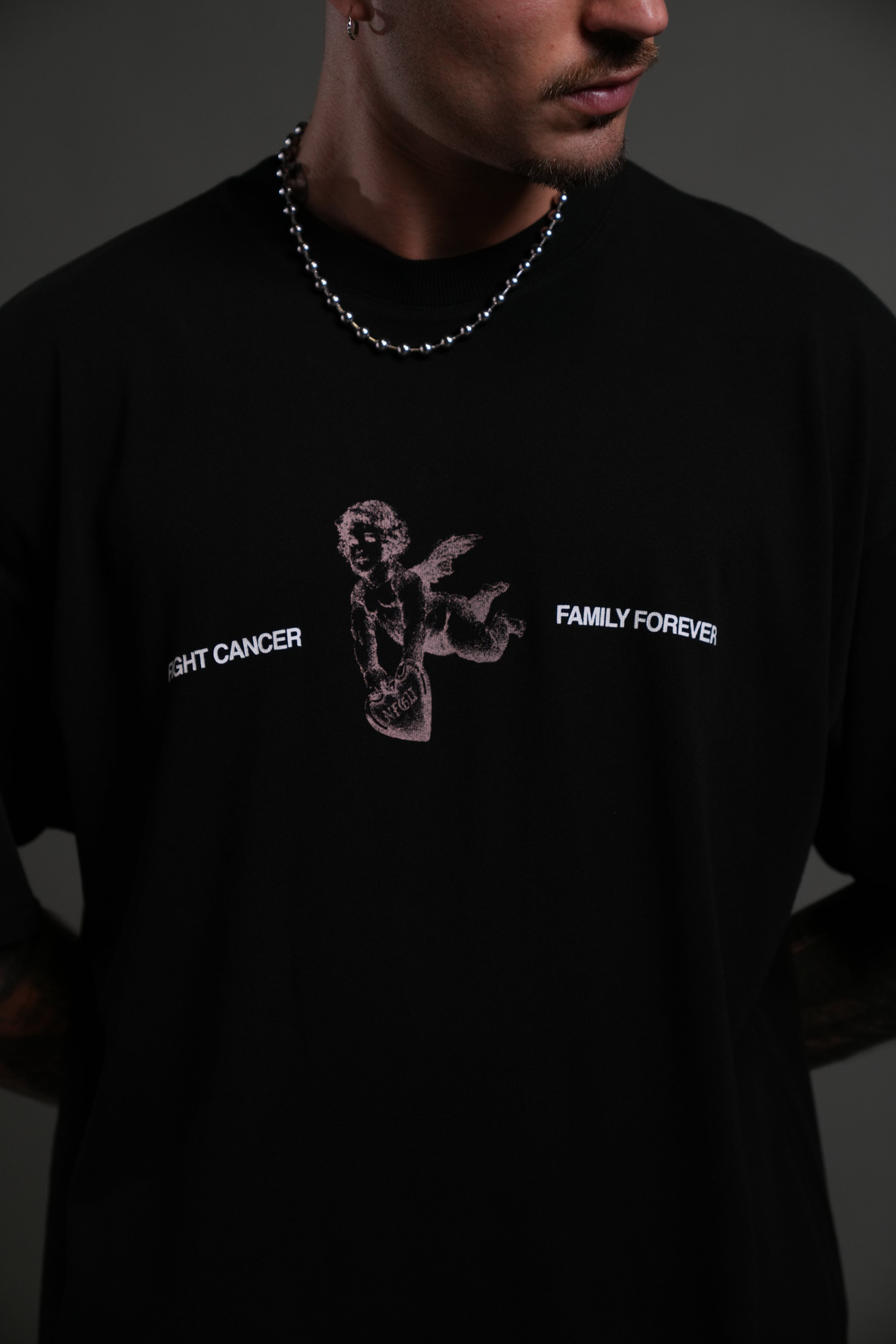 Fight Cancer NFGU "Premium" Oversized Tee in Black