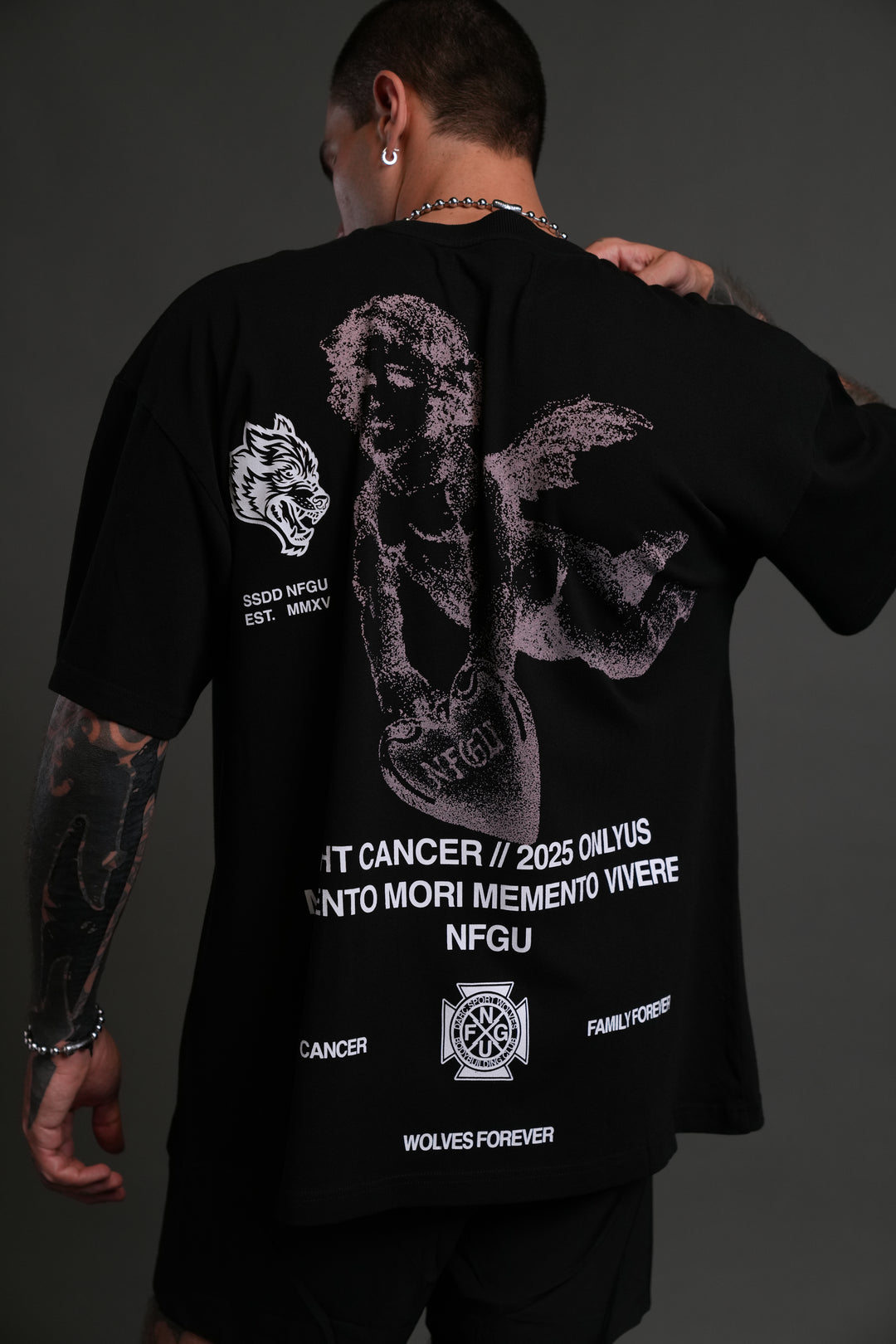 Fight Cancer NFGU "Premium" Oversized Tee in Black