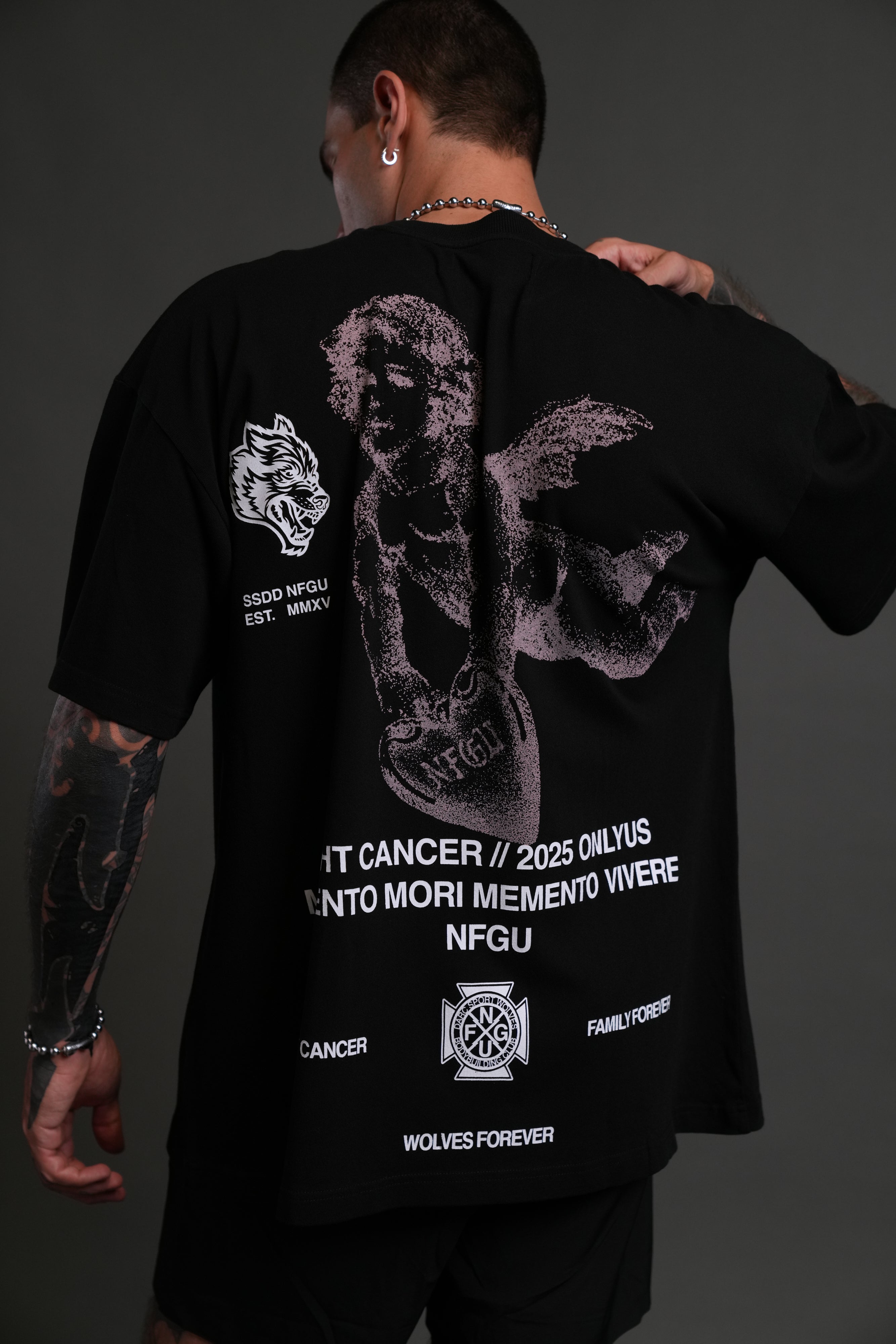 Fight Cancer NFGU "Premium" Oversized Tee in Black