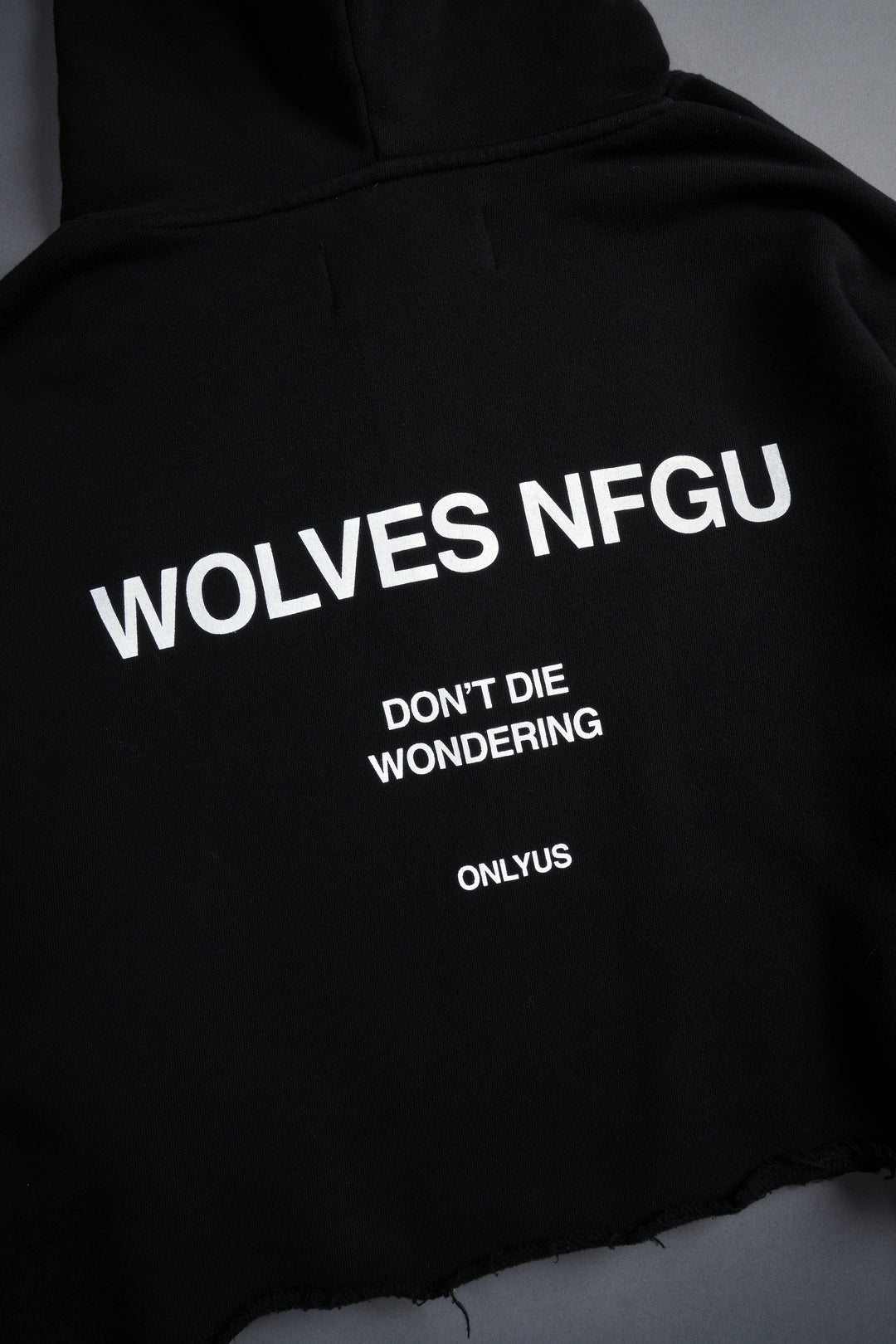 It's Time "Wyoming" (Cropped) Hoodie in Black