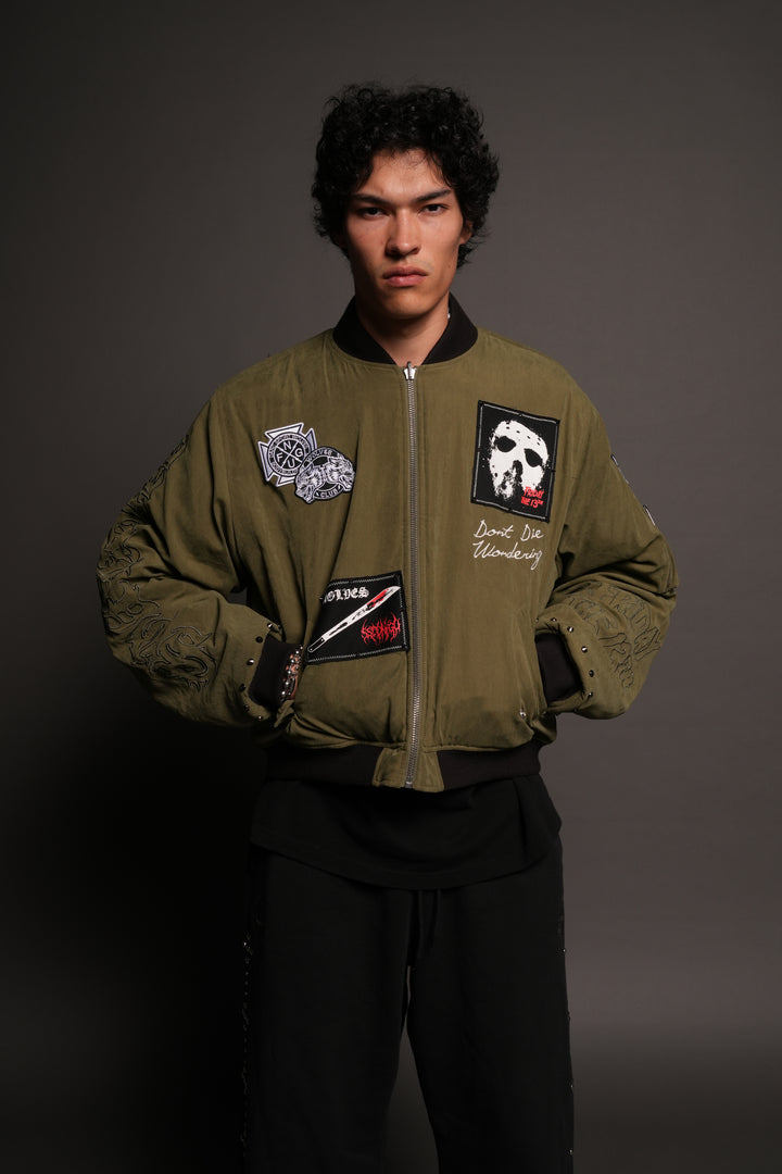 Jason Frvr Cloud Quilted Reversible Bomber Jacket In Dover Green/Taupe